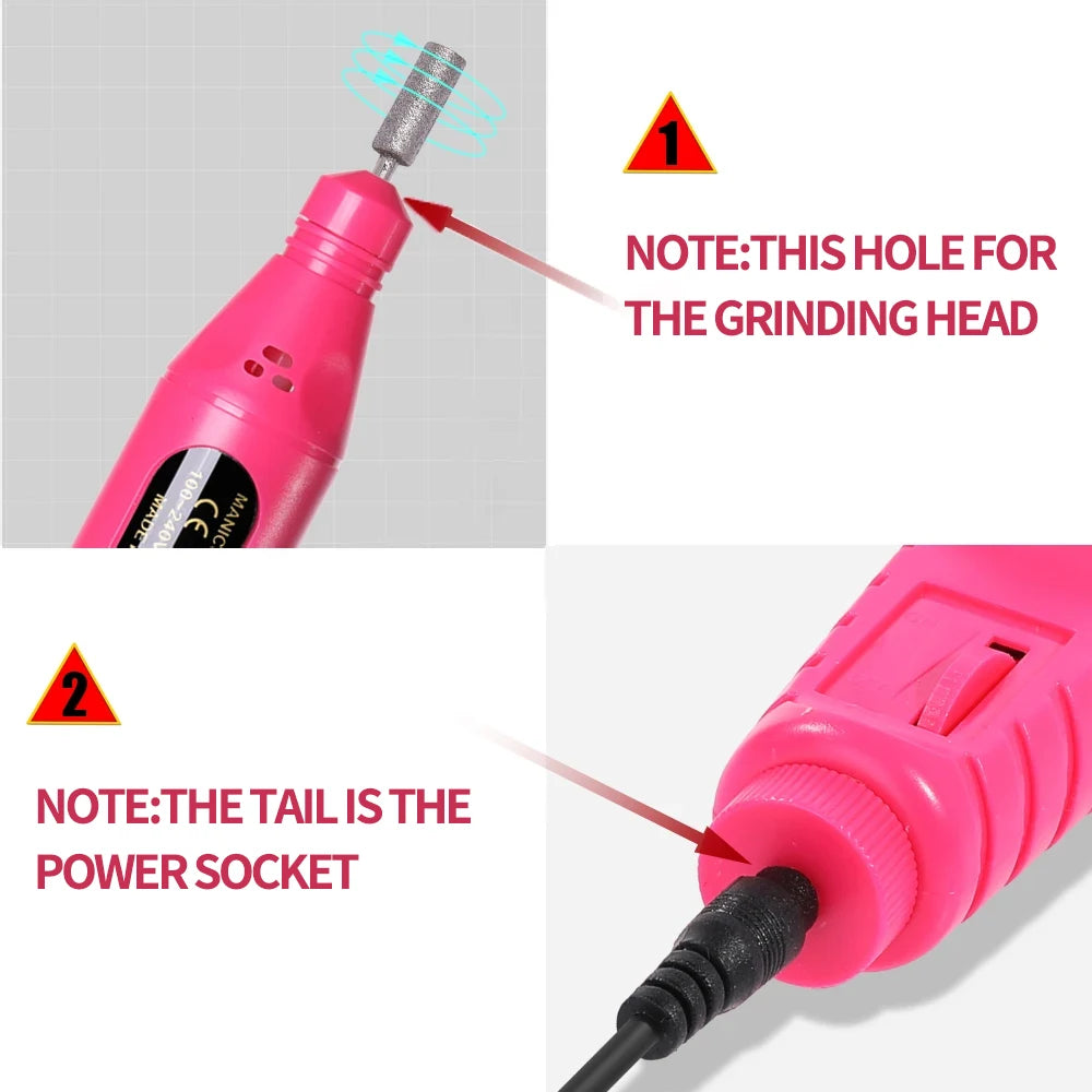 6 In 1 Portable Electric Nail Drill Kit, Manicure Polish Remover, Professional Nail File Pen Tool