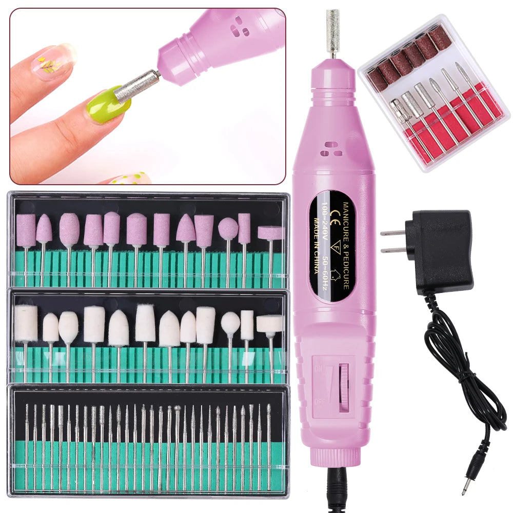 6 In 1 Portable Electric Nail Drill Kit, Manicure Polish Remover, Professional Nail File Pen Tool