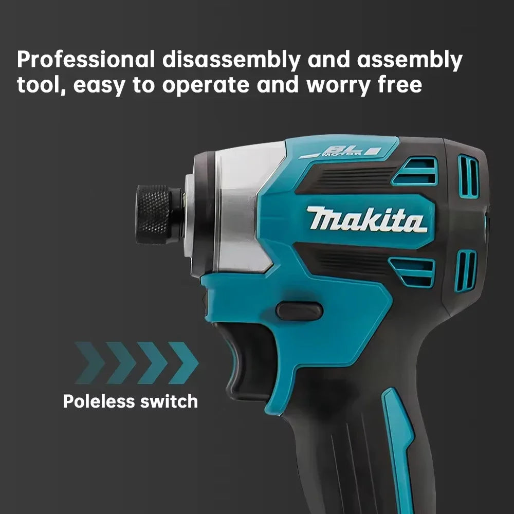 2025 Makita DTD173 bule 18v Brushless Lithium-ion Impact Driver Power Tool Multifunctional Tool, Drill Bit, Power Tool
