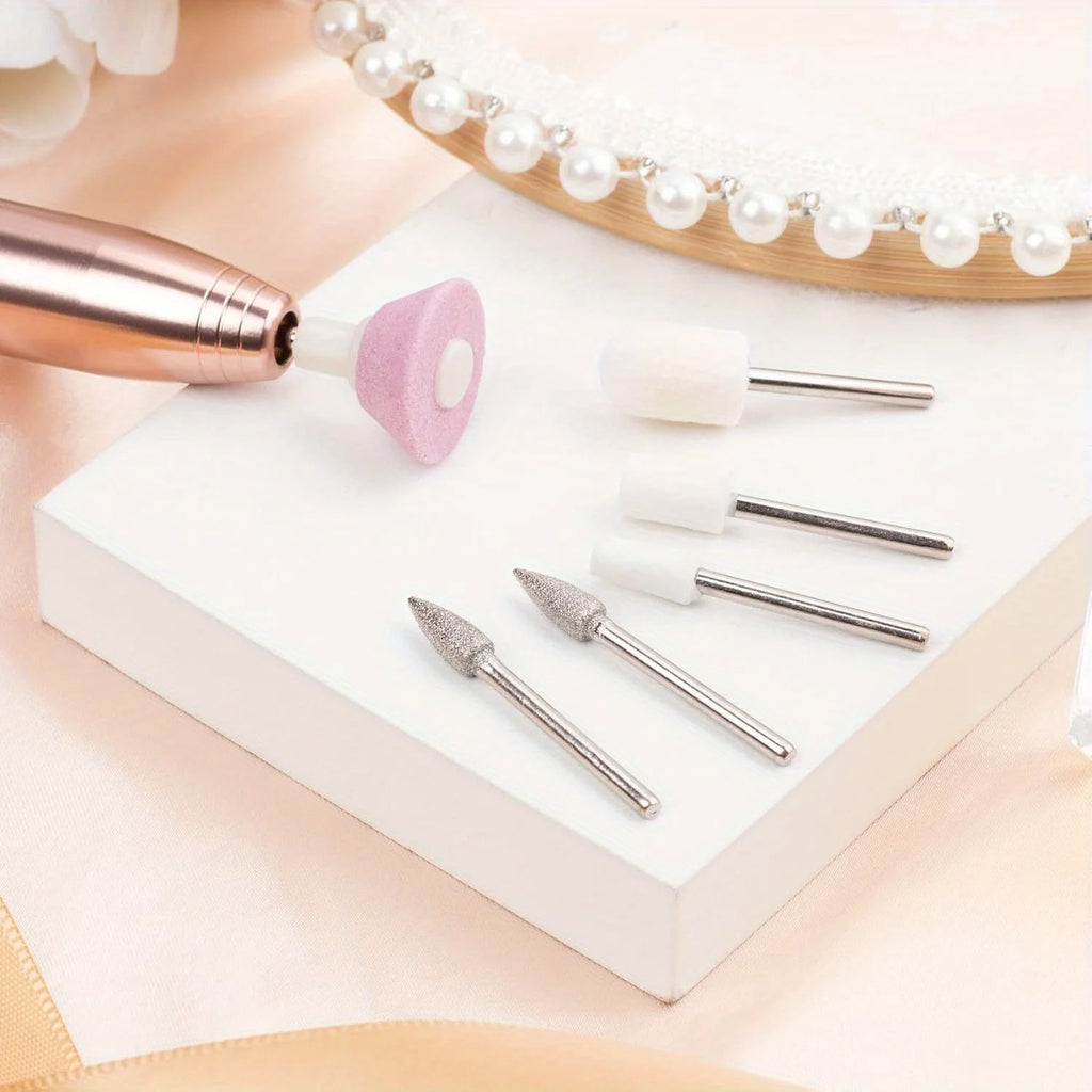 6 In 1 Portable Electric Nail Drill Kit, Manicure Polish Remover, Professional Nail File Pen Tool
