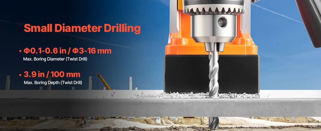 SucceBuy Magnetic Drill 1450W Motor Boring Diameter 2810 lbf Portable Electric Mag Drill Press Variable Speed Drilling Machine
