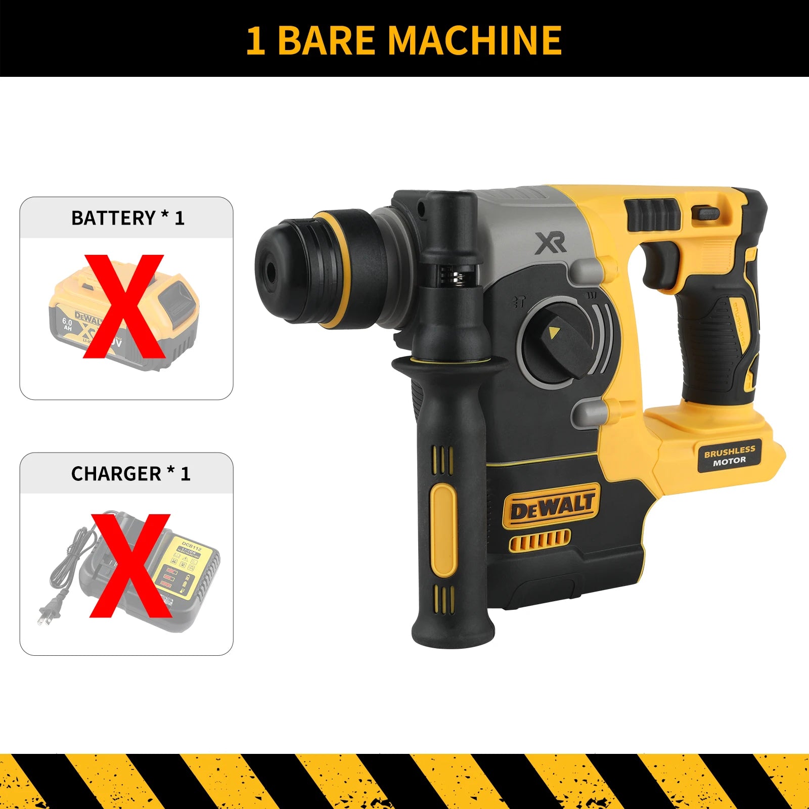 DEWALT DCH273 20V 6.0Ah Brushless SDS-Plus Rotary Hammer 2.1J 360° Handle Stepless Speed for Concrete Drilling