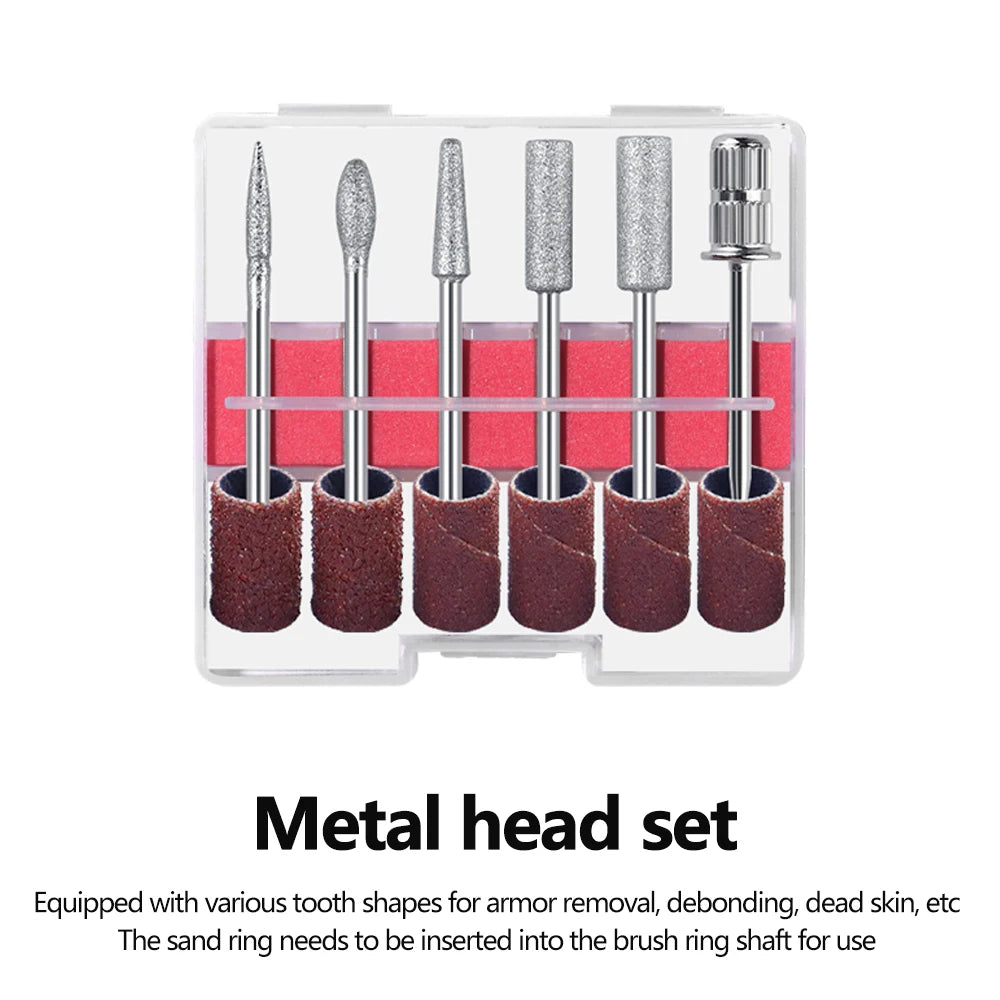6 In 1 Portable Electric Nail Drill Kit, Manicure Polish Remover, Professional Nail File Pen Tool
