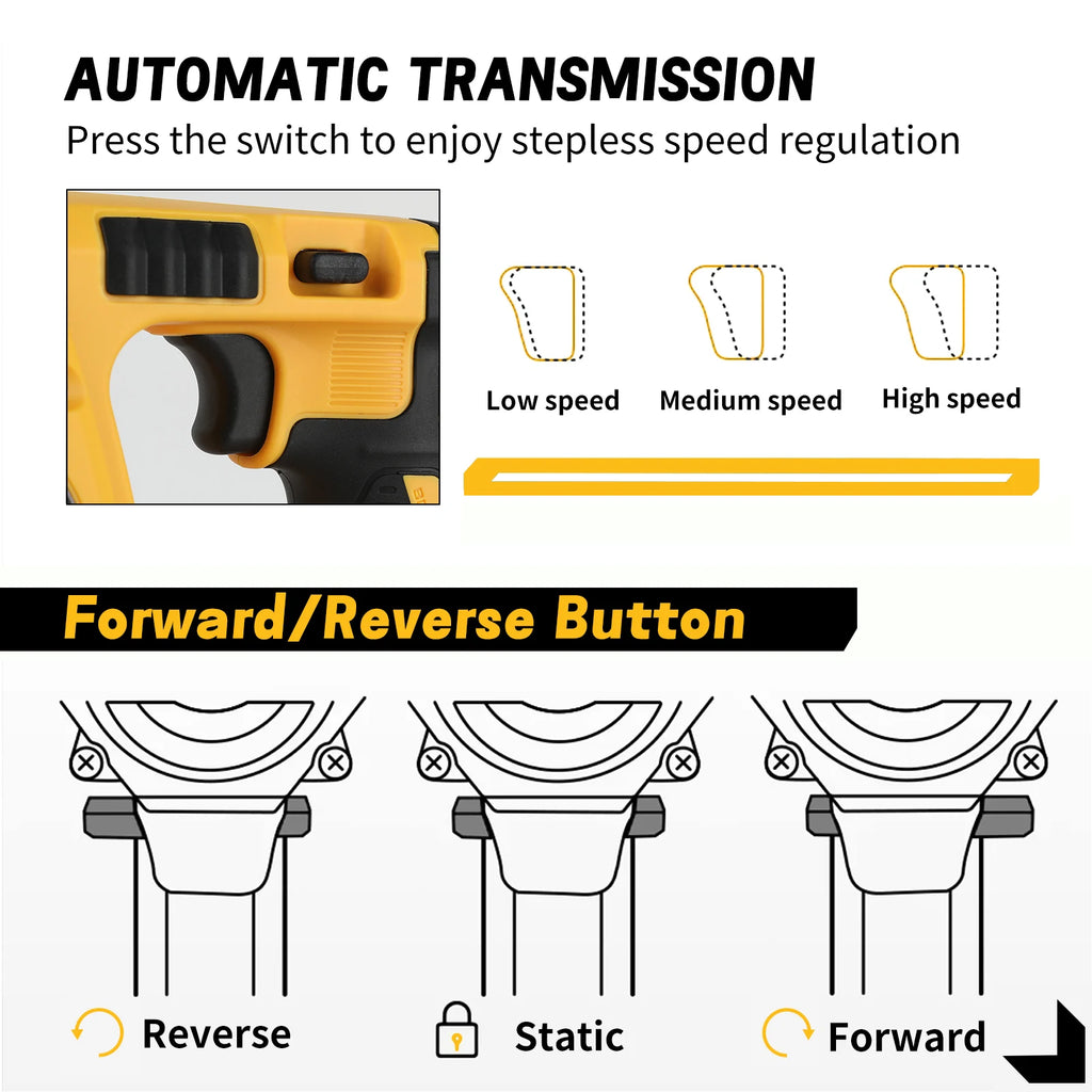 DEWALT DCH273 20V 6.0Ah Brushless SDS-Plus Rotary Hammer 2.1J 360° Handle Stepless Speed for Concrete Drilling
