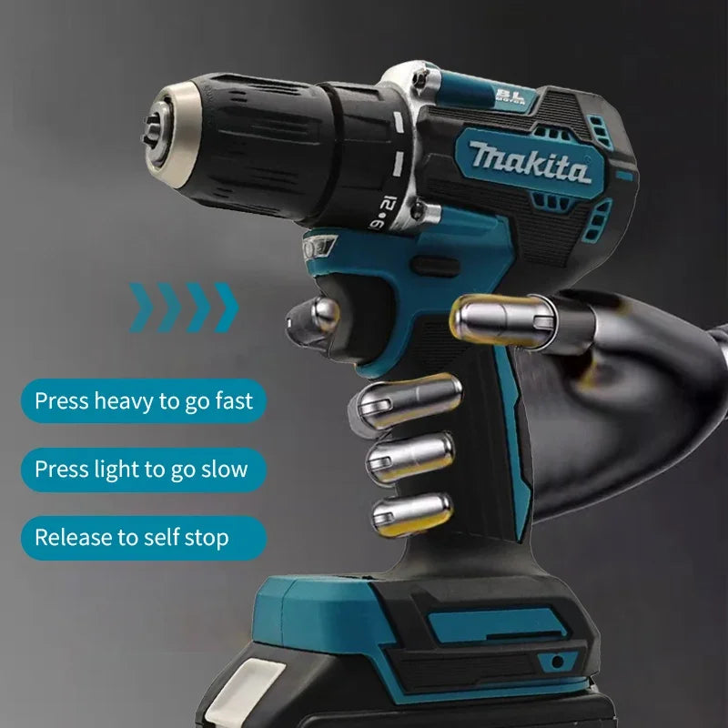 Makita DDF487 10mm brushless 18V lithium rechargeable impact drill, household hand drill, high torque electric screwdriver