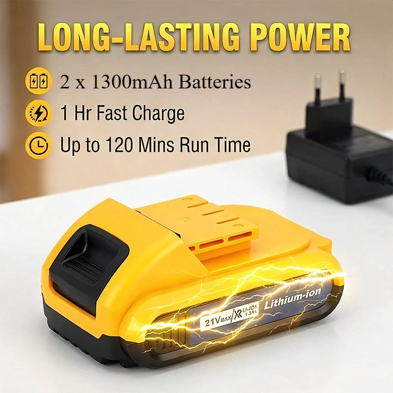 21V Electric Screwdriver Yellow Cordless Drill Set Household Power Drill Driver Home DIY Tool Kit