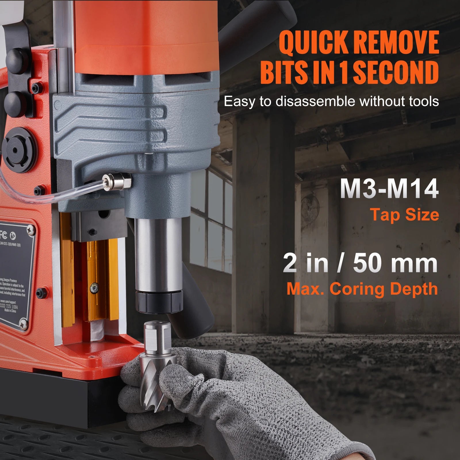 SucceBuy 1300W 1400W 2" Electric Drilling Machine Magnetic Drill Press Boring Diameter Power Drill 810 PRM Drill