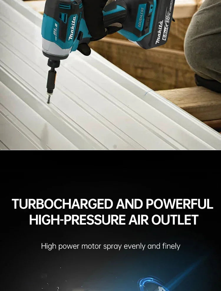 2025 Makita DTD173 bule 18v Brushless Lithium-ion Impact Driver Power Tool Multifunctional Tool, Drill Bit, Power Tool