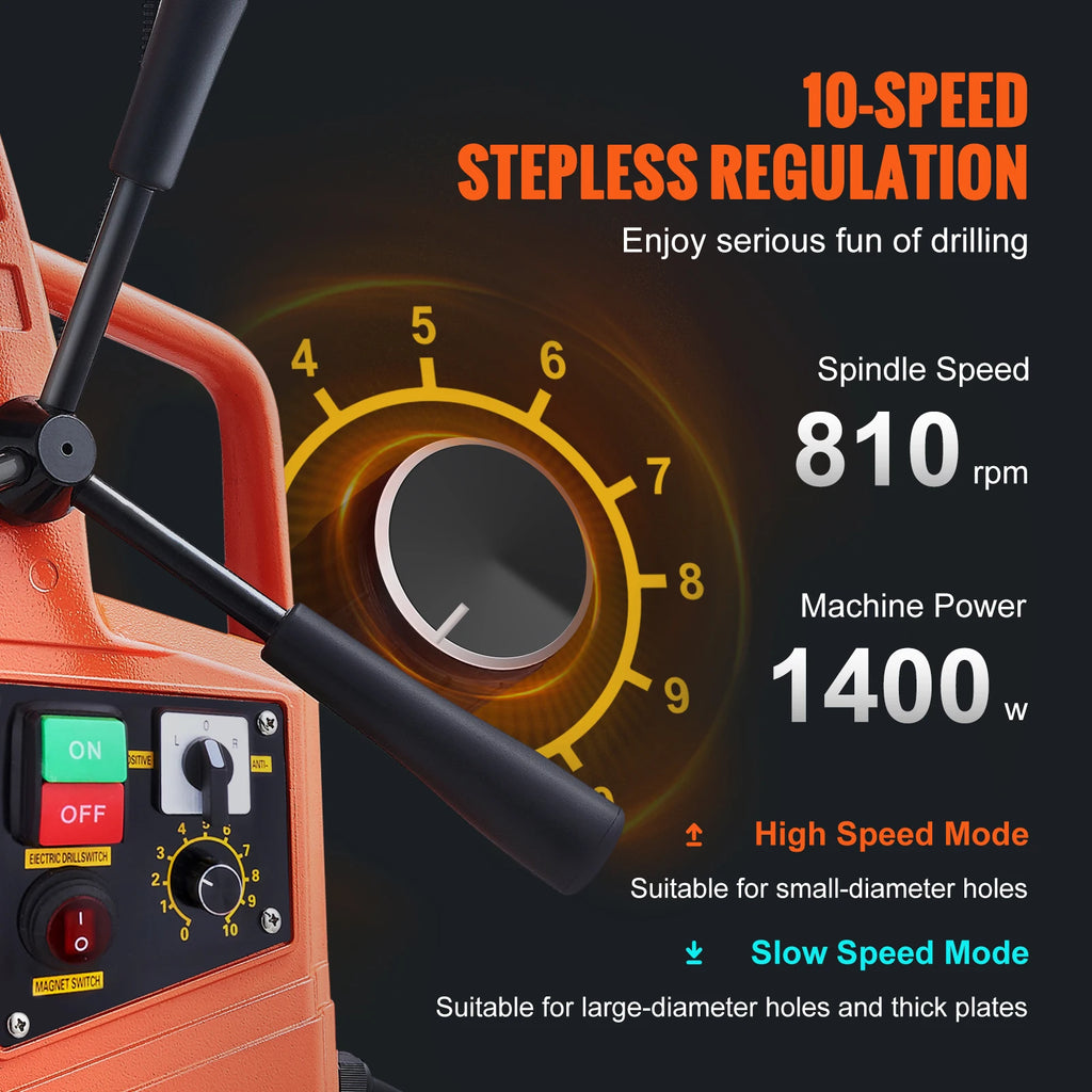 SucceBuy 1300W 1400W 2" Electric Drilling Machine Magnetic Drill Press Boring Diameter Power Drill 810 PRM Drill