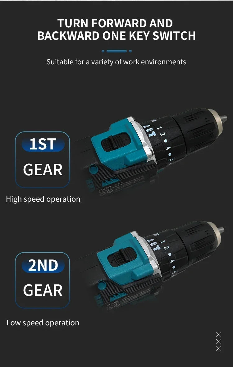 Makita DDF487 10mm brushless 18V lithium rechargeable impact drill, household hand drill, high torque electric screwdriver