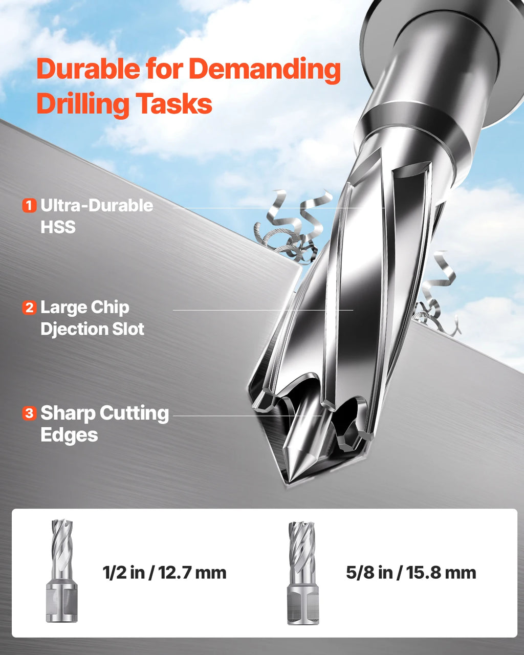 SucceBuy Magnetic Drill 1450W Motor Boring Diameter 2810 lbf Portable Electric Mag Drill Press Variable Speed Drilling Machine