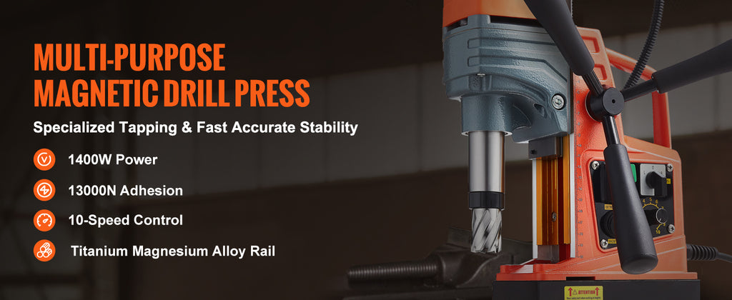 SucceBuy 1300W 1400W 2" Electric Drilling Machine Magnetic Drill Press Boring Diameter Power Drill 810 PRM Drill
