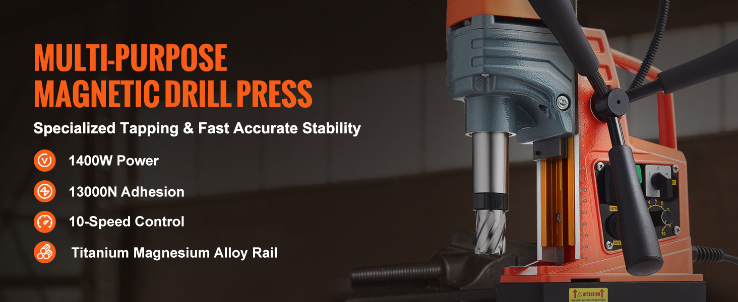 SucceBuy 1300W 1400W 2" Electric Drilling Machine Magnetic Drill Press Boring Diameter Power Drill 810 PRM Drill