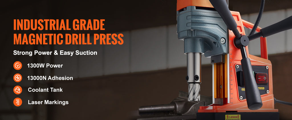 SucceBuy 1300W 1400W 2" Electric Drilling Machine Magnetic Drill Press Boring Diameter Power Drill 810 PRM Drill
